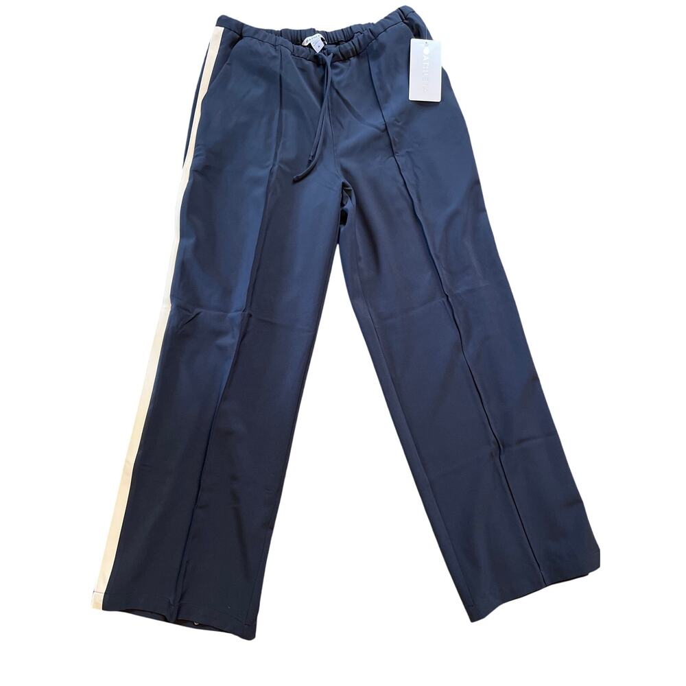 Athleta MVP Side Stripe Pant. Blue/White Stripe. NWT. Size Medium